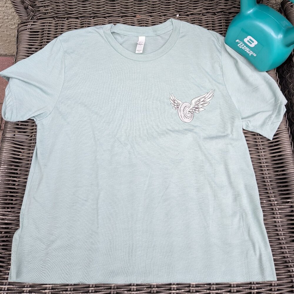 Barbells And Ponytails Crop "Flying Weights" Short Sleeve T-Shirt Sz M NEW - Picture 2 of 2